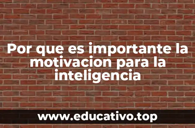 Por que es importante la motivacion para la inteligencia