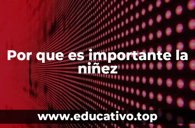 Por que es importante la niñez
