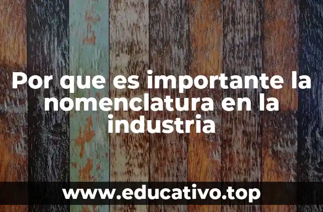 Por que es importante la nomenclatura en la industria