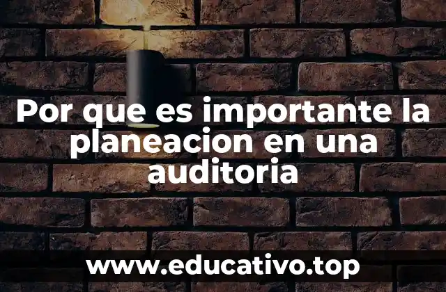 Por que es importante la planeacion en una auditoria