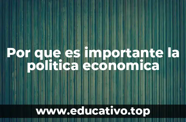 Por que es importante la politica economica