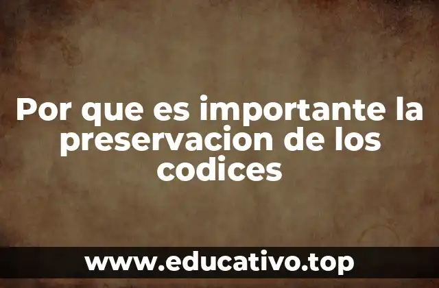 Por que es importante la preservacion de los codices