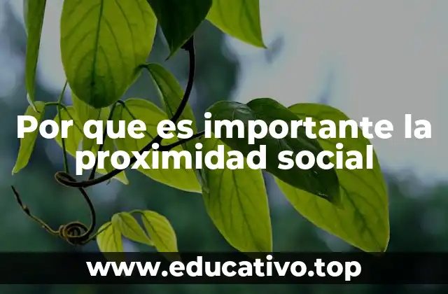 Por que es importante la proximidad social