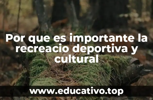 Por que es importante la recreacio deportiva y cultural