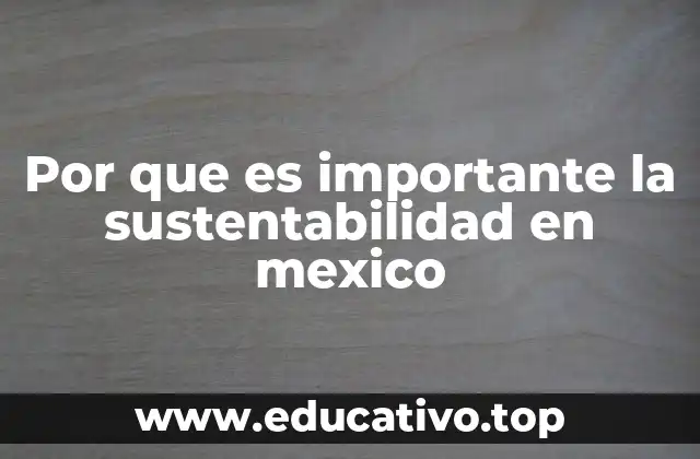 Por que es importante la sustentabilidad en mexico