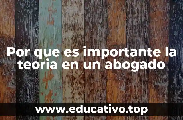 Por que es importante la teoria en un abogado