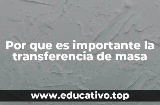 Por que es importante la transferencia de masa