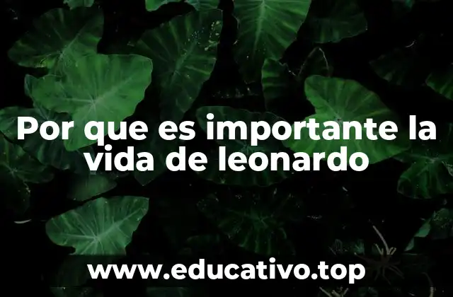 Por que es importante la vida de leonardo