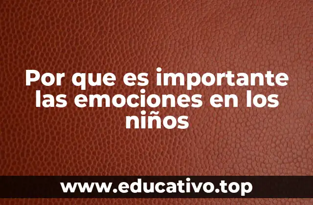Por que es importante las emociones en los niños