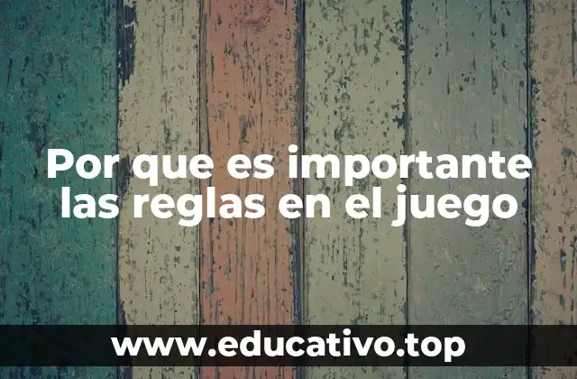 Por que es importante las reglas en el juego