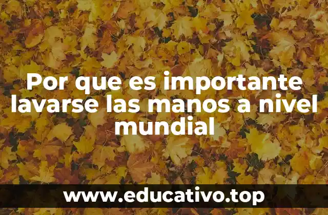 La higiene de manos como pilar de la salud pública