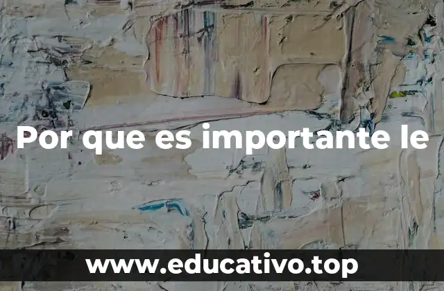 Por que es importante le
