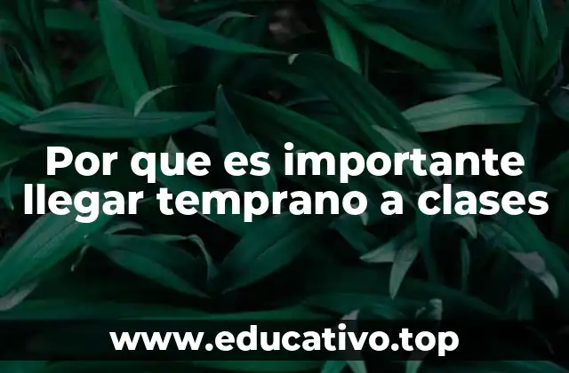 Por que es importante llegar temprano a clases