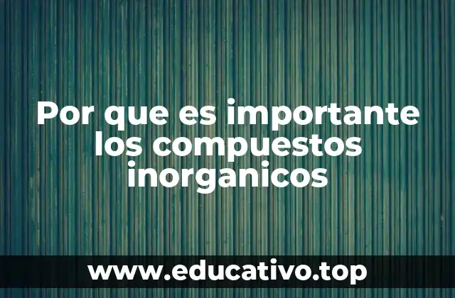 Por que es importante los compuestos inorganicos