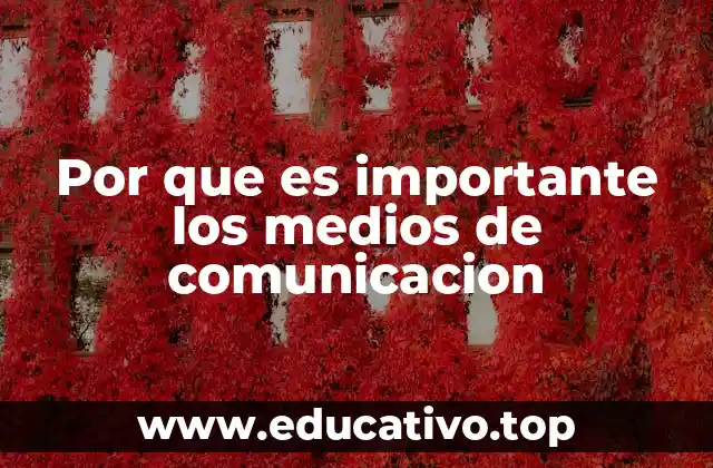 Por que es importante los medios de comunicacion