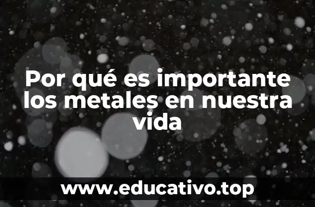 Por qué es importante los metales en nuestra vida