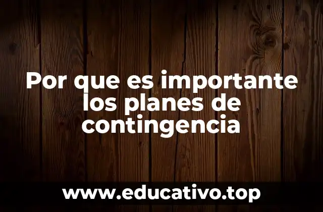 Por que es importante los planes de contingencia