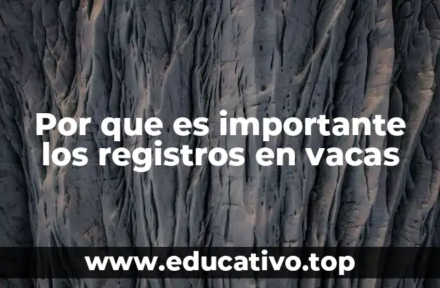 Por que es importante los registros en vacas