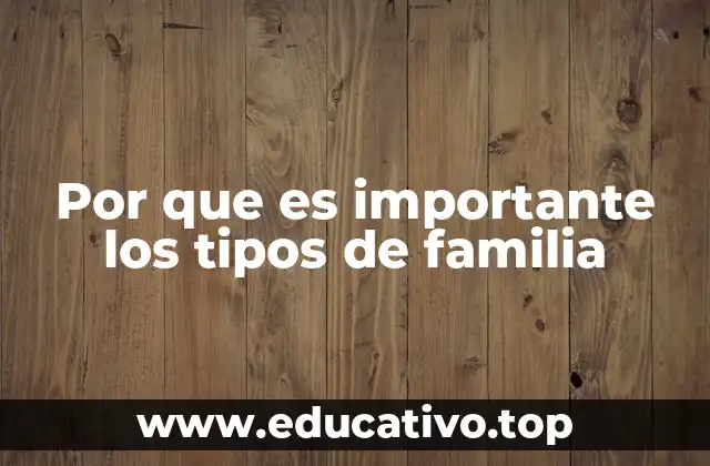 Por que es importante los tipos de familia