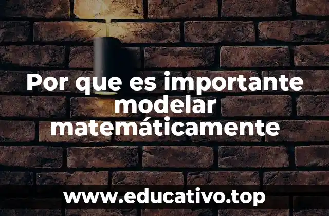 Por que es importante modelar matemáticamente