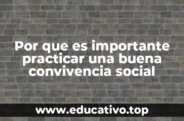 Por que es importante practicar una buena convivencia social
