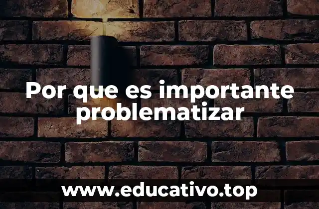 Por que es importante problematizar