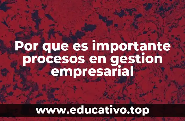 Por que es importante procesos en gestion empresarial