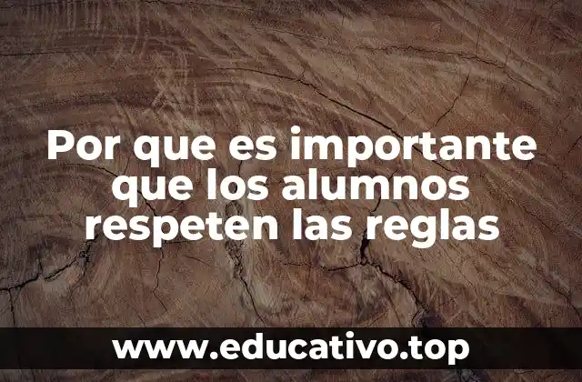 Por que es importante que los alumnos respeten las reglas