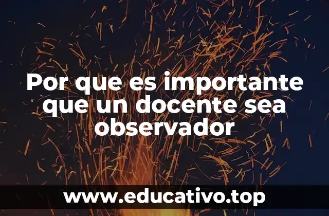 Por que es importante que un docente sea observador