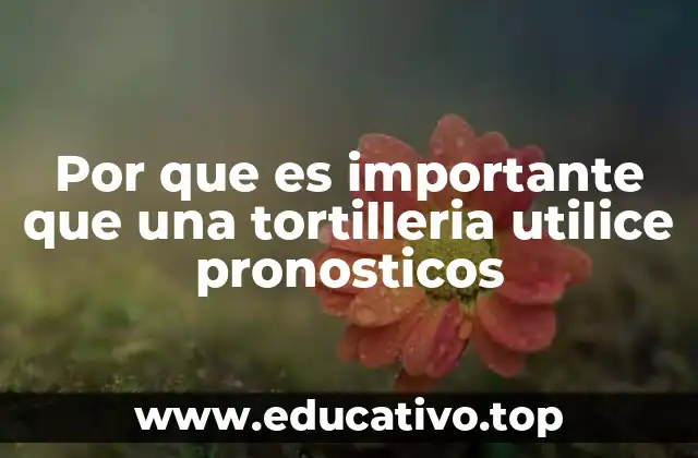 Por que es importante que una tortilleria utilice pronosticos