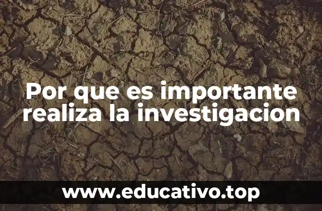 Por que es importante realiza la investigacion