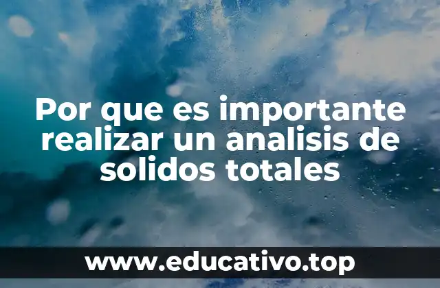 Por que es importante realizar un analisis de solidos totales