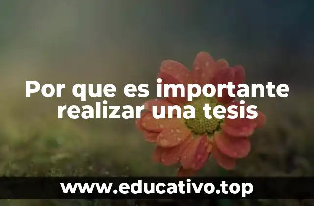 Por que es importante realizar una tesis