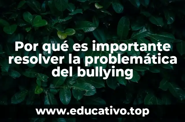 Por qué es importante resolver la problemática del bullying