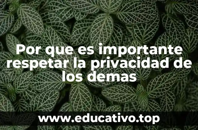 Por que es importante respetar la privacidad de los demas