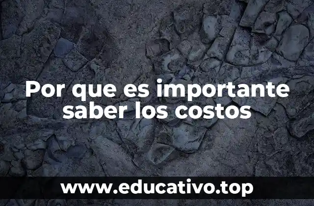 Por que es importante saber los costos