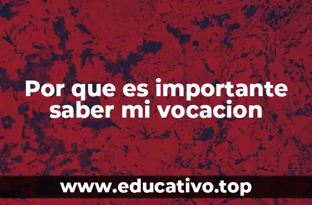 Por que es importante saber mi vocacion