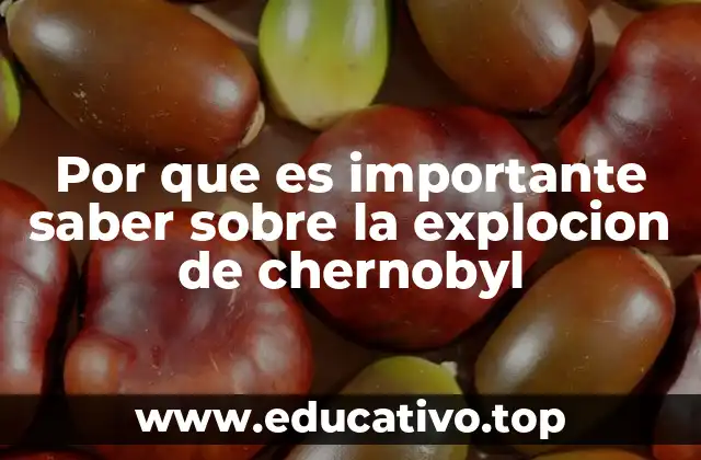 Por que es importante saber sobre la explocion de chernobyl