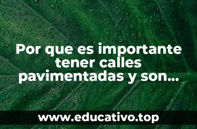 Por que es importante tener calles pavimentadas y son hoyos