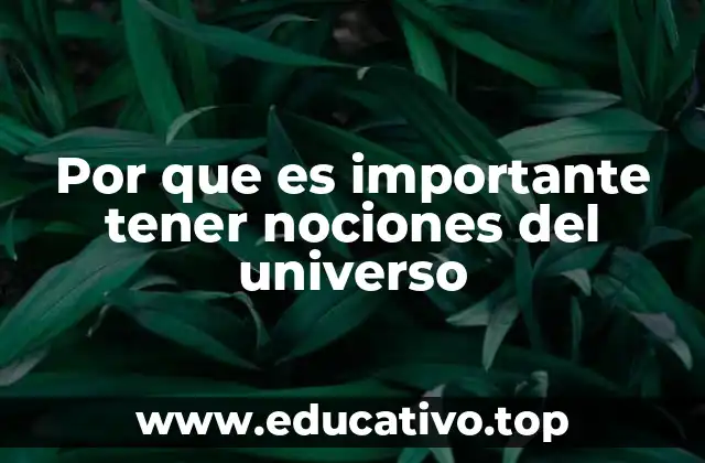 Por que es importante tener nociones del universo