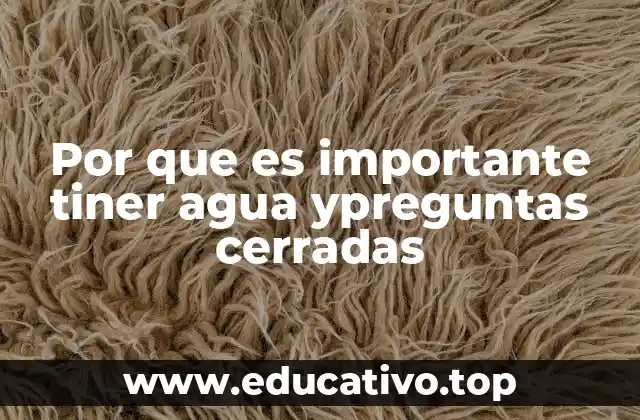Por que es importante tiner agua ypreguntas cerradas
