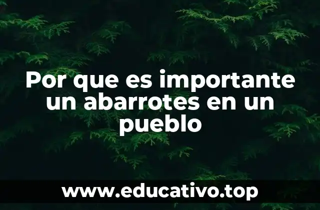 Por que es importante un abarrotes en un pueblo