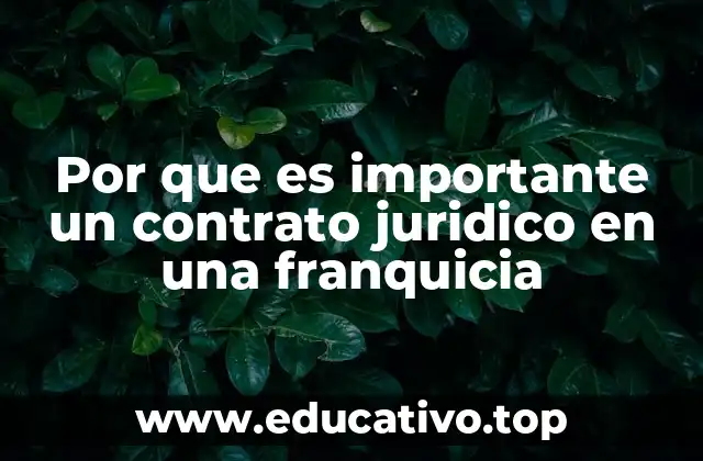 Por que es importante un contrato juridico en una franquicia