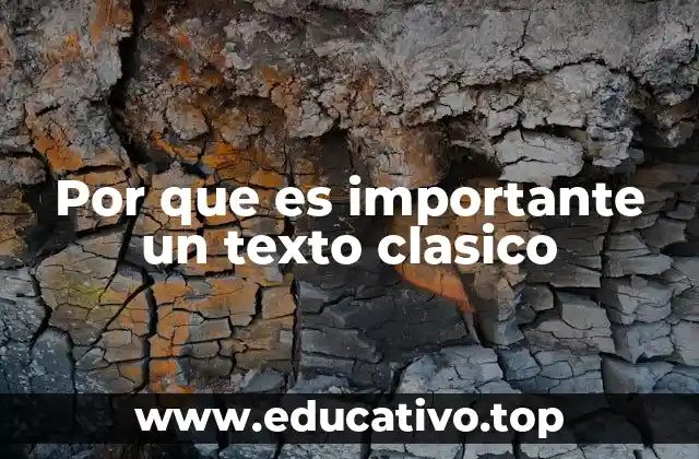 Por que es importante un texto clasico