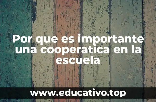 Por que es importante una cooperatica en la escuela