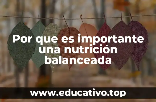 Por que es importante una nutrición balanceada