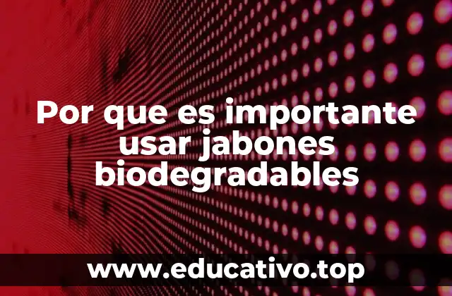 Por que es importante usar jabones biodegradables