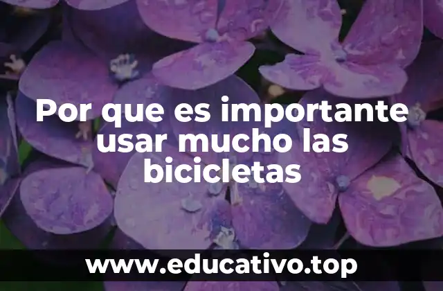 Por que es importante usar mucho las bicicletas
