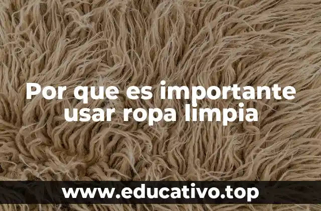 Por que es importante usar ropa limpia