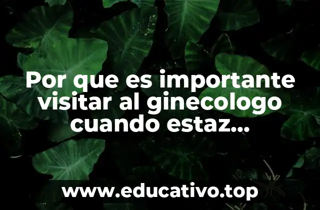 Por que es importante visitar al ginecologo cuando estaz embarazada